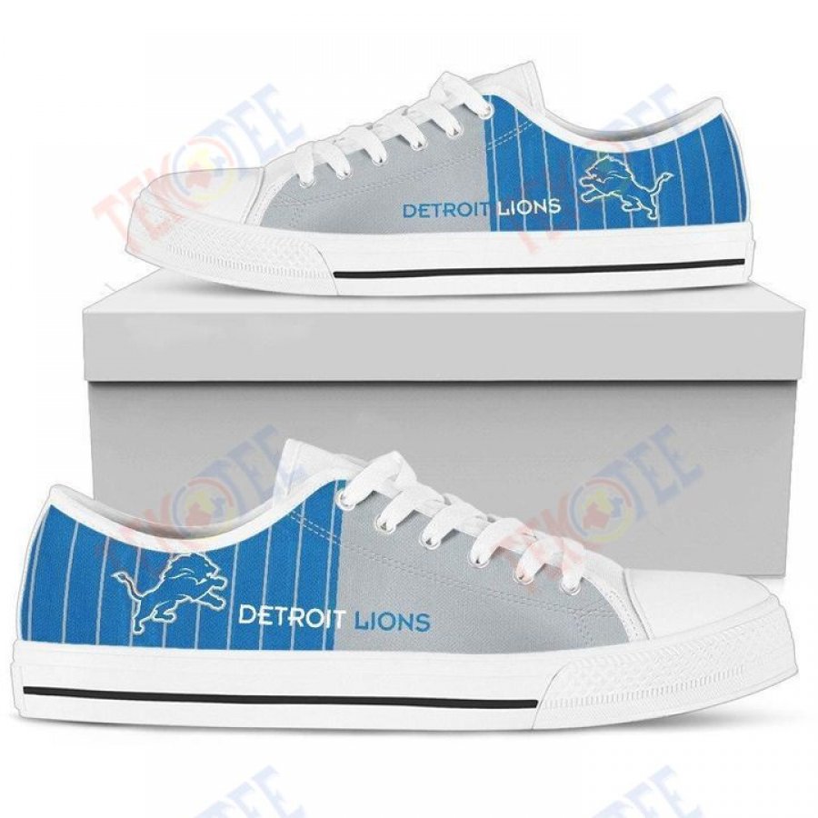 Mens Womens Simple Design Vertical Stripes Detroit Lions Low Top Shoes Custom Print Footwear Converse Sneakers TMT927