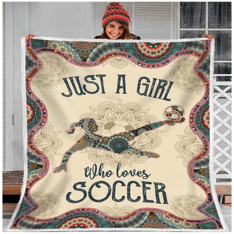 ZALOOO Just A Girl Who Loves Soccer Blanket