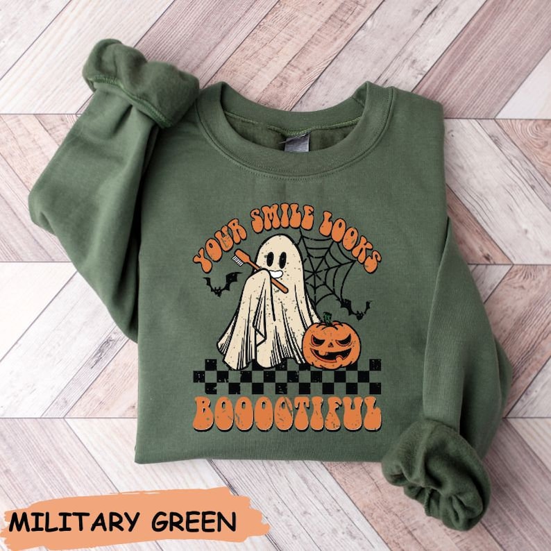 Boo Spooky Halloween Dentist Sweatshirt 2D Crewneck Sweatshirt All Over Print Sweatshirt For Women Sweatshirt For Men Sws4239