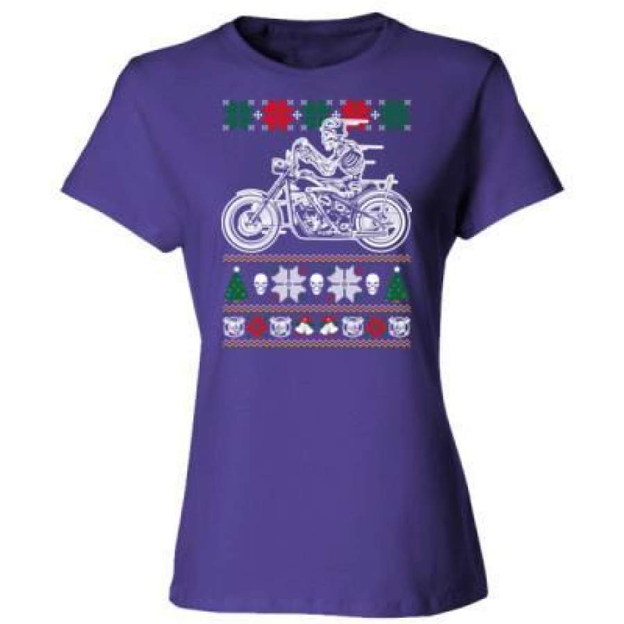 AGR Biker Ugly Christmas Sweater – Ladies’ Cotton T-Shirt