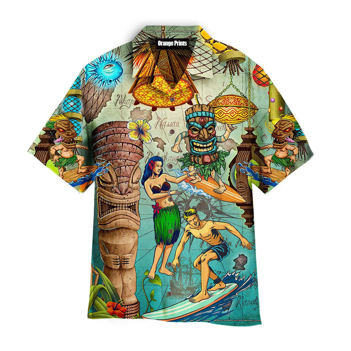 Tiki Tropical Surfing Beach Aloha Hawaii Shirts For Men Women Ha96997