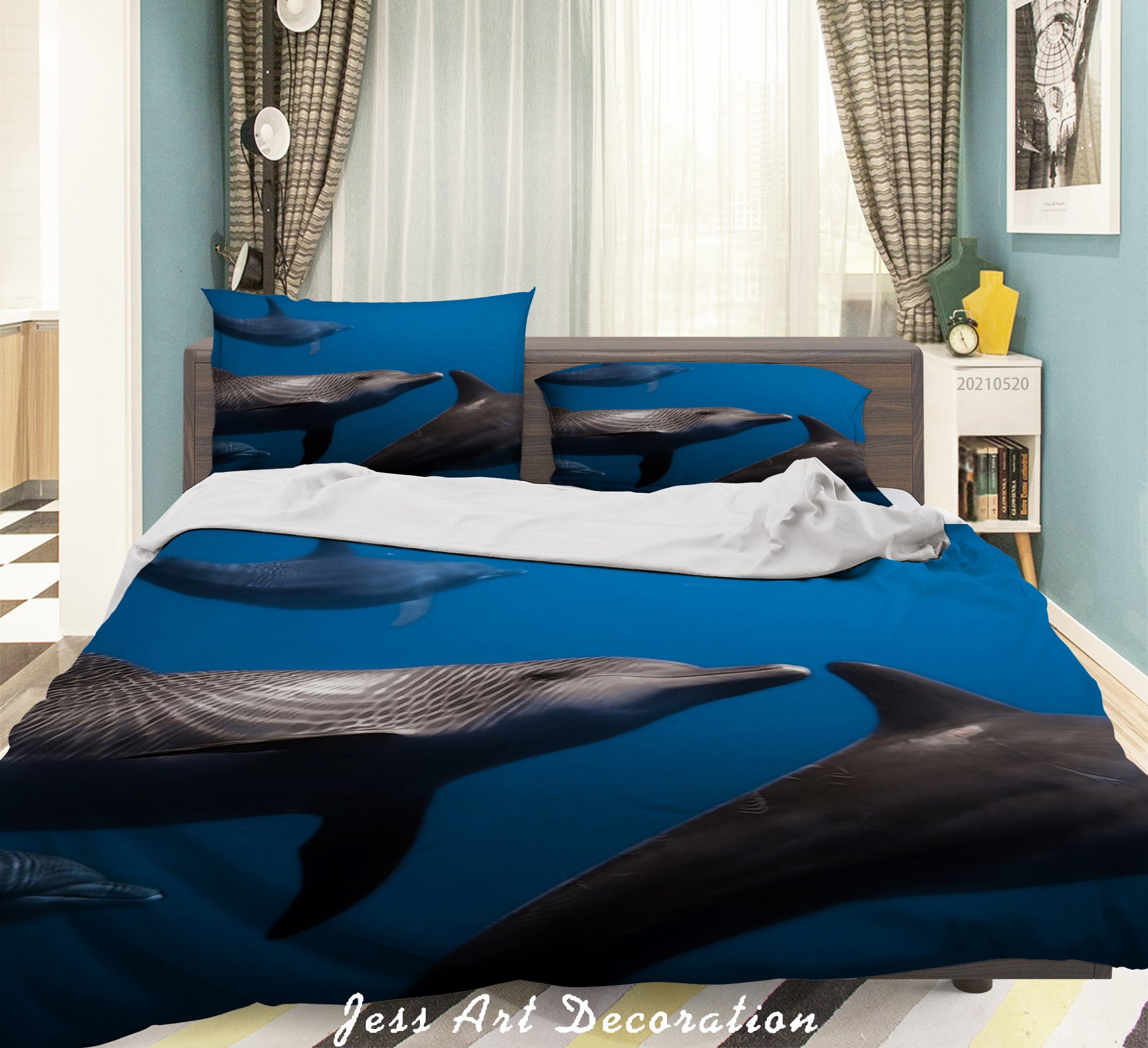 3D Blue Sea Whale Quilt Cover Set Bedding Set Duvet Cover Pillowcases 33