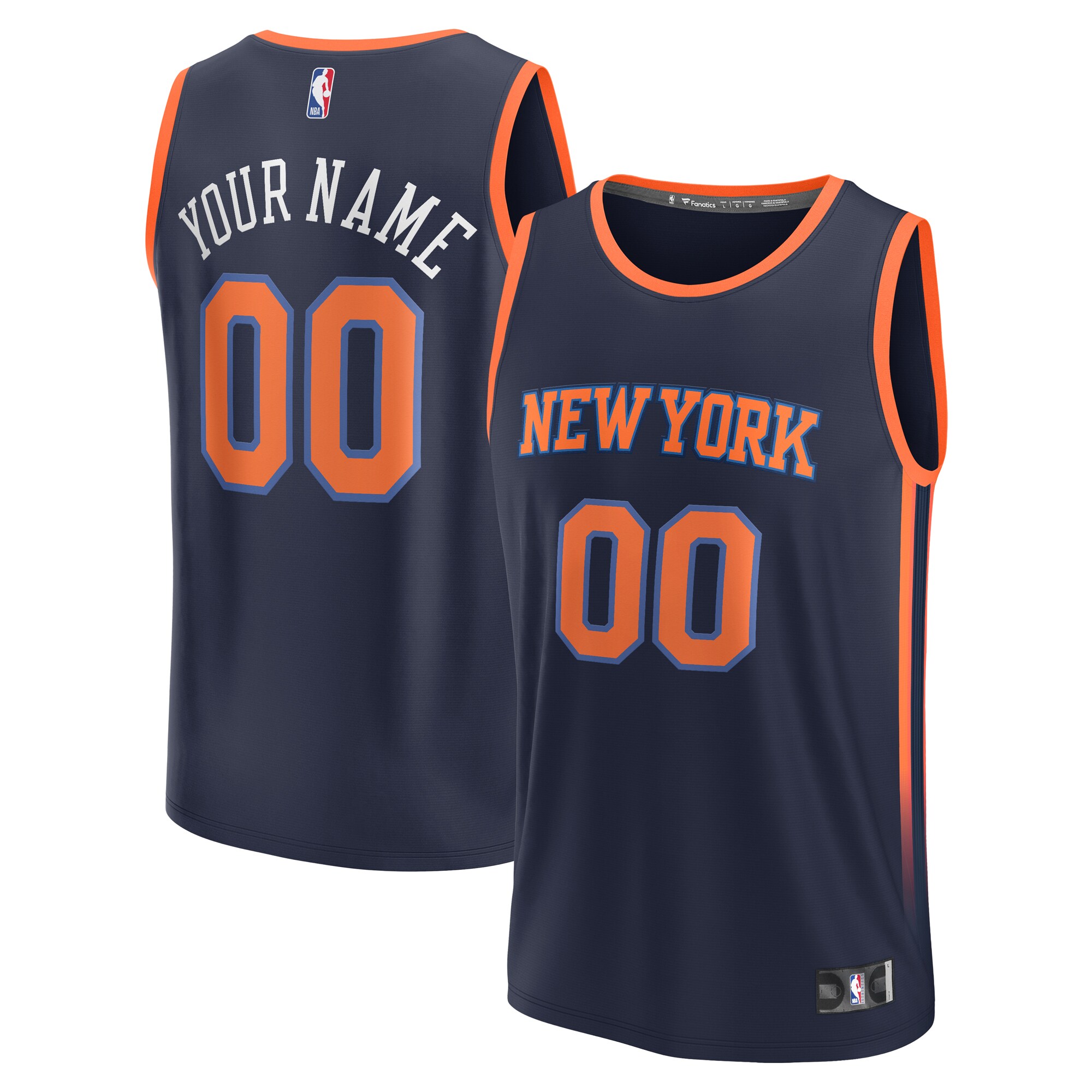 New York Knicks Fast Break Custom Jersey – Navy – Statement Edition