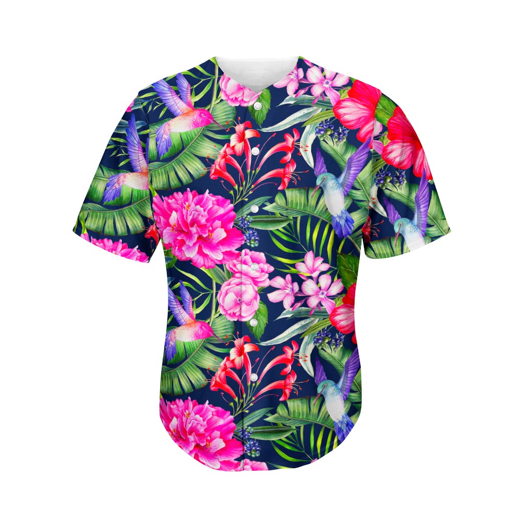 Hawaii Tropical Birds Pattern Print Baseball Jersey Ha73222