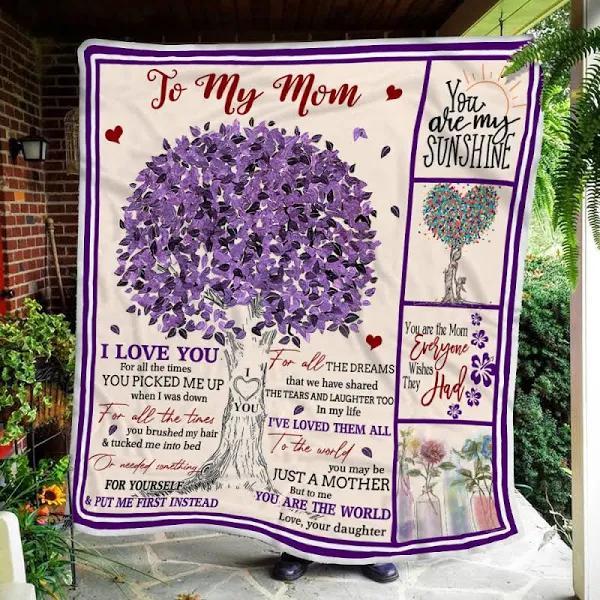 To My Mom You Are The Mom Everyone Wish They Had Fleece Blanket Gift For Mom From Daughter Home Decor Bedding Couch Sofa Soft And Comfy Cozy