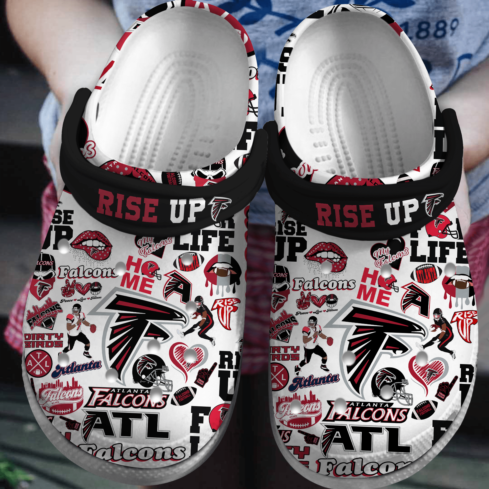 Atlanta Falcons NFL Sport Crocs Crocband Clogs Shoes Comfortable For Men Women and Kids 6