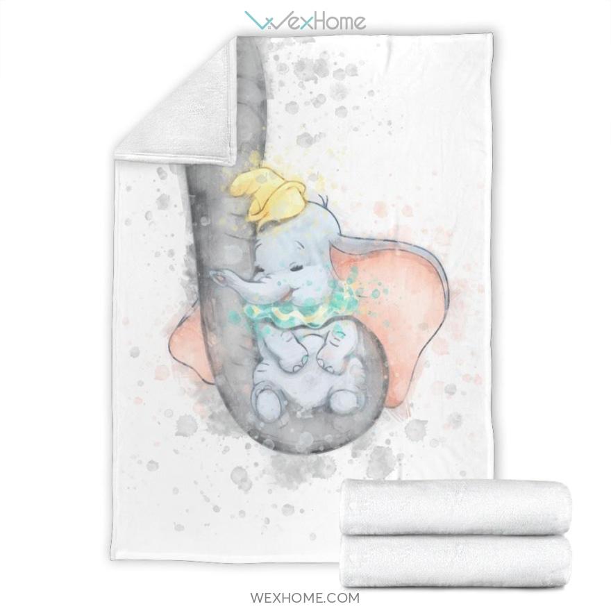 Cute Dumbo And Mom Blanket |Elephant Cartoon Premium Blanket W1123