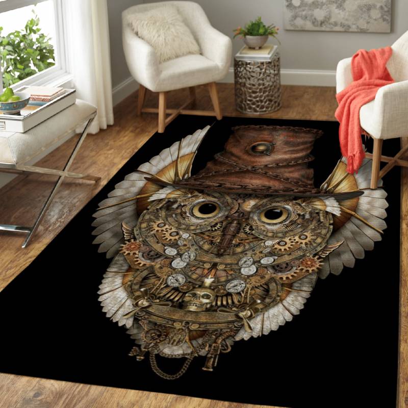 Steampunk Owl – Animals Area Rug Carpet