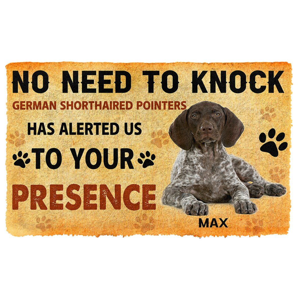 Gearhumans  Gearhuman 3D No Need To Knock German Shorthaired Pointers Dog Custom Name Doormat