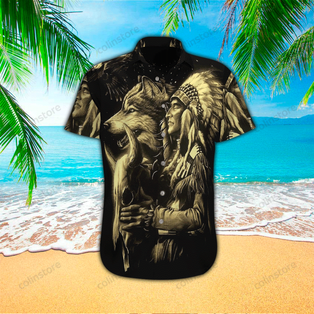 Native America Hawaii Shirt Aloha Tropical Sleeve Summer All Size Ha106099