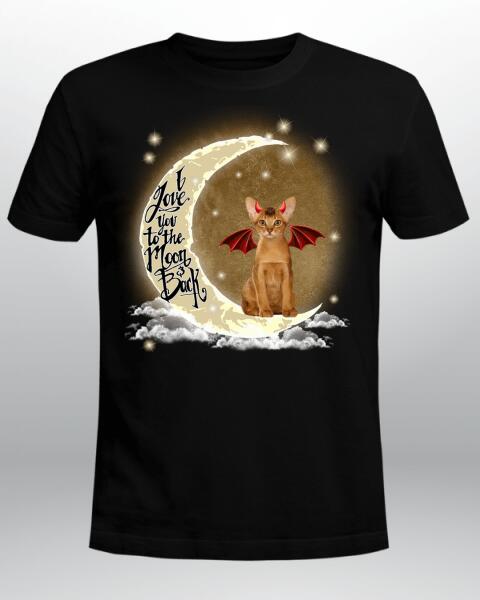 Personalized Cat  I Love You To The Moon And Back Cat Sitting Halloween Shirt Cat Lovers
