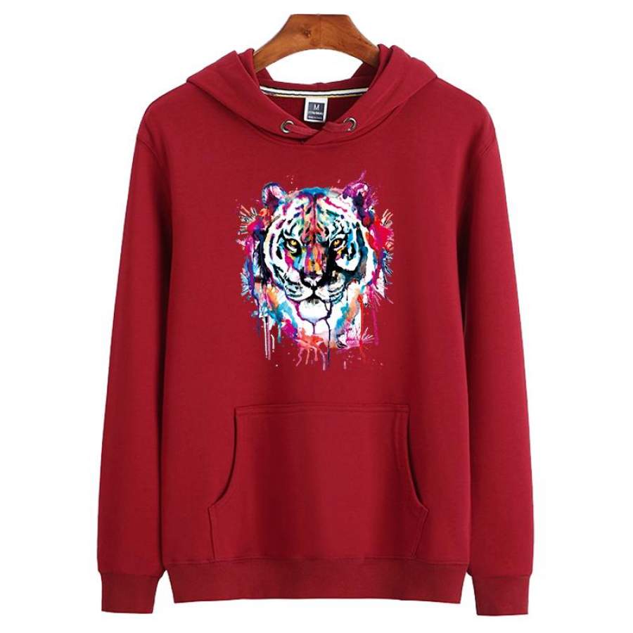 Unisex Tiger Hoodie Casual Sweatshirt for Adult