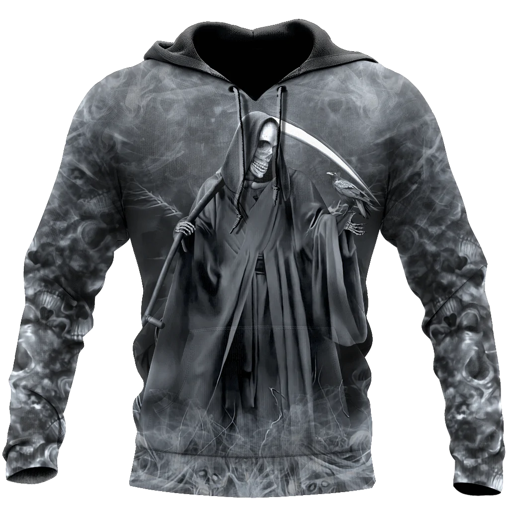 Skull Grim Reaper Smoke Hoodie 3D Skull Devil Hoodies Men Skull Hoodie