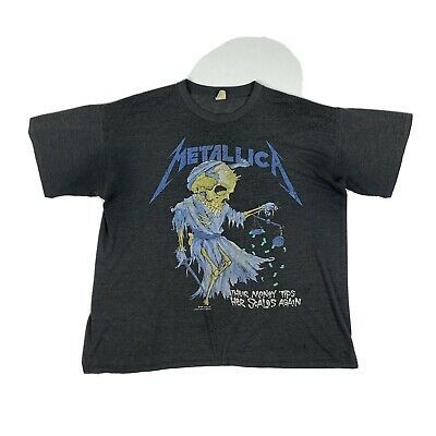 Vintage Metallica One 1989 T Shirt Tour Concert Black  80s Vtg 1833