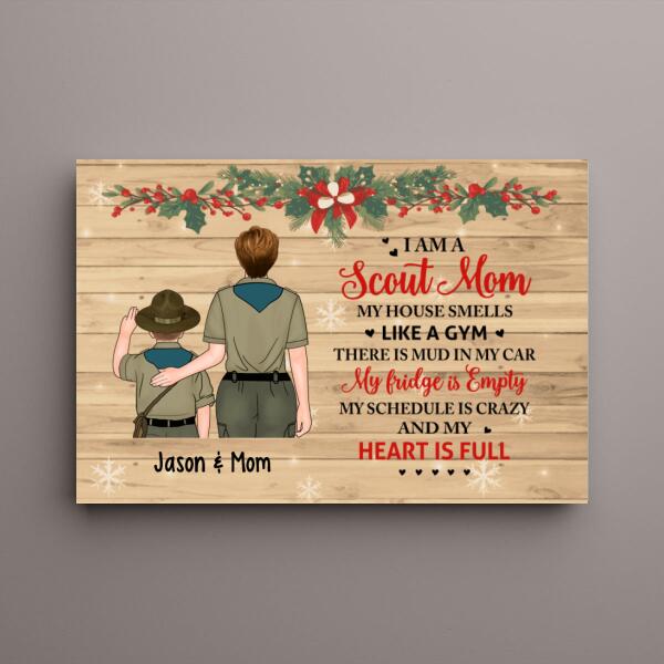 Personalized Canvas, I Am A Scout Mom, Christmas Theme, Christmas Gift For Moms