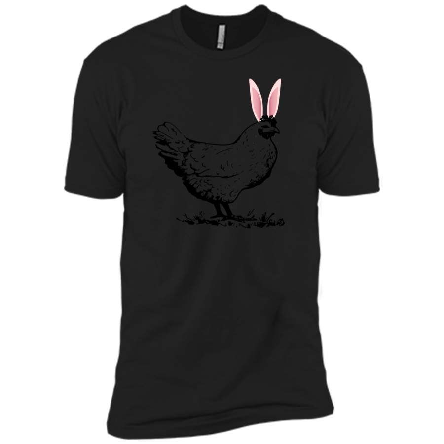 Chicken Hen Easter Bunny Rabbit Ears Funny T-Shirt Tee Next Level Premium Short Sleeve Tee