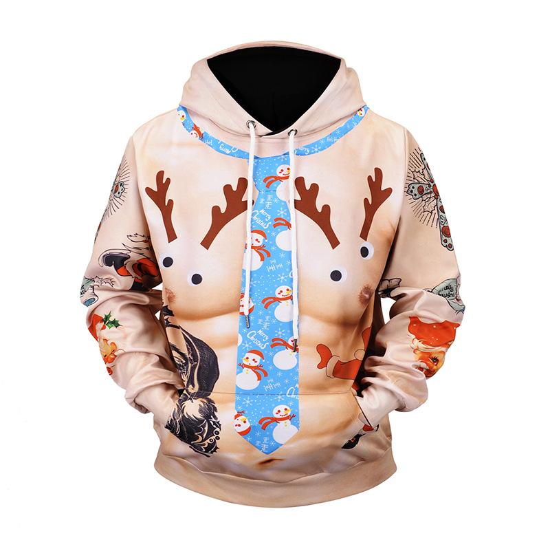 Christmas Hoodies – Super Funny Christmas Deer Cute Icon 3D Hoodie