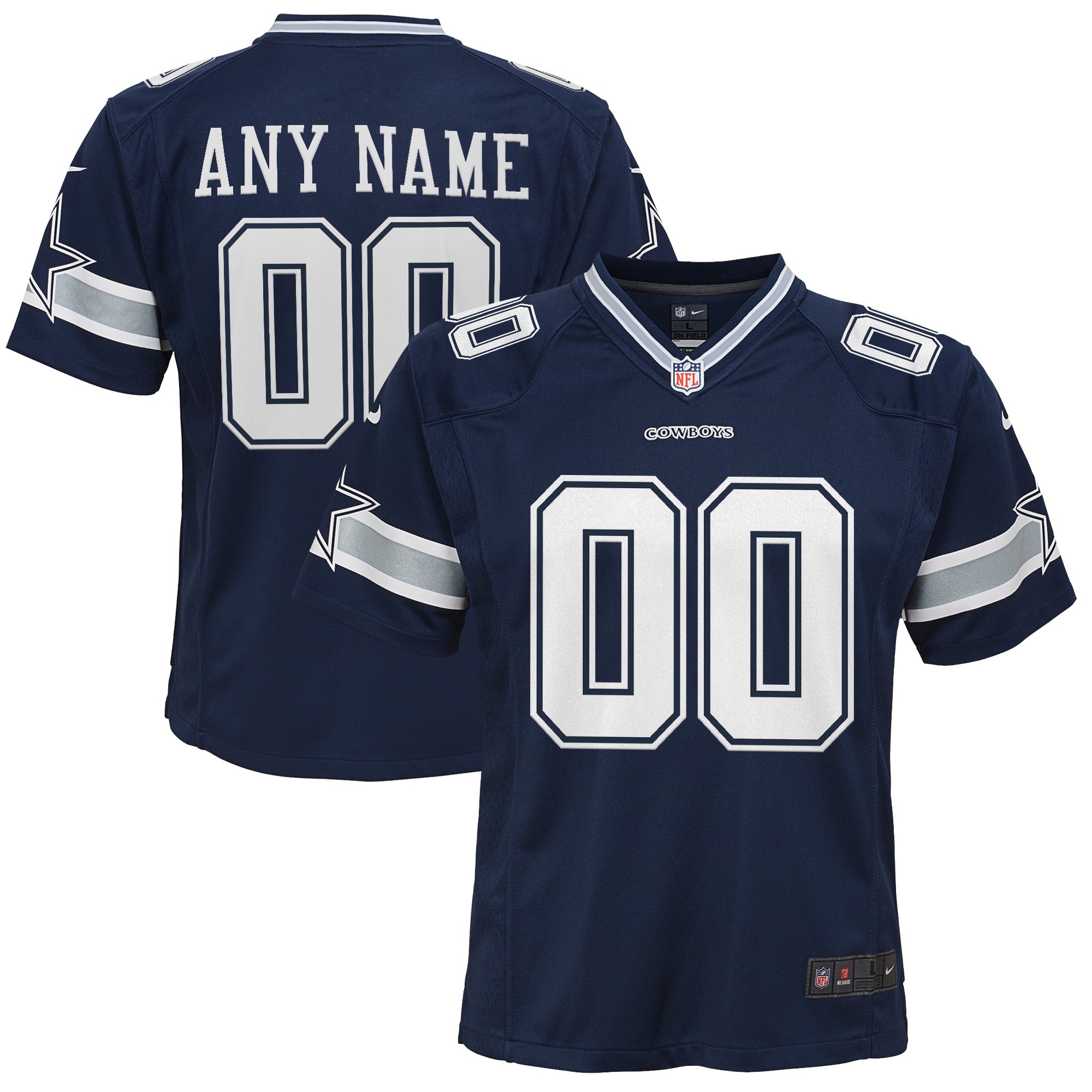 Dallas Cowboys Youth Custom Game Jersey – Navy