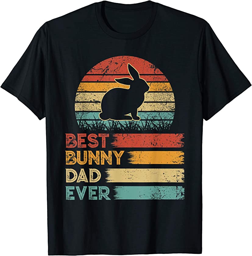 Retro Vintage Best Bunny Dad Ever Shirts Animals Lover T-Shirt