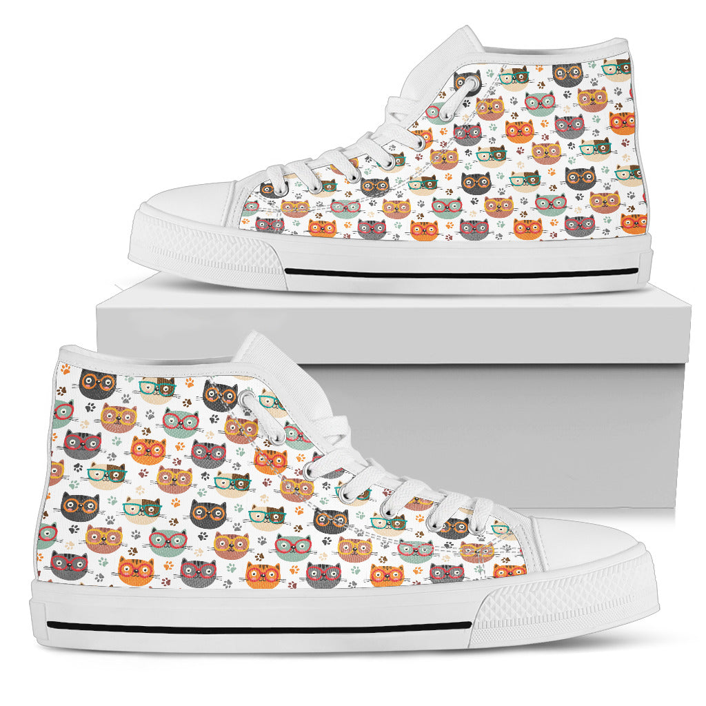 Cats With Glasses Canvas Shoes