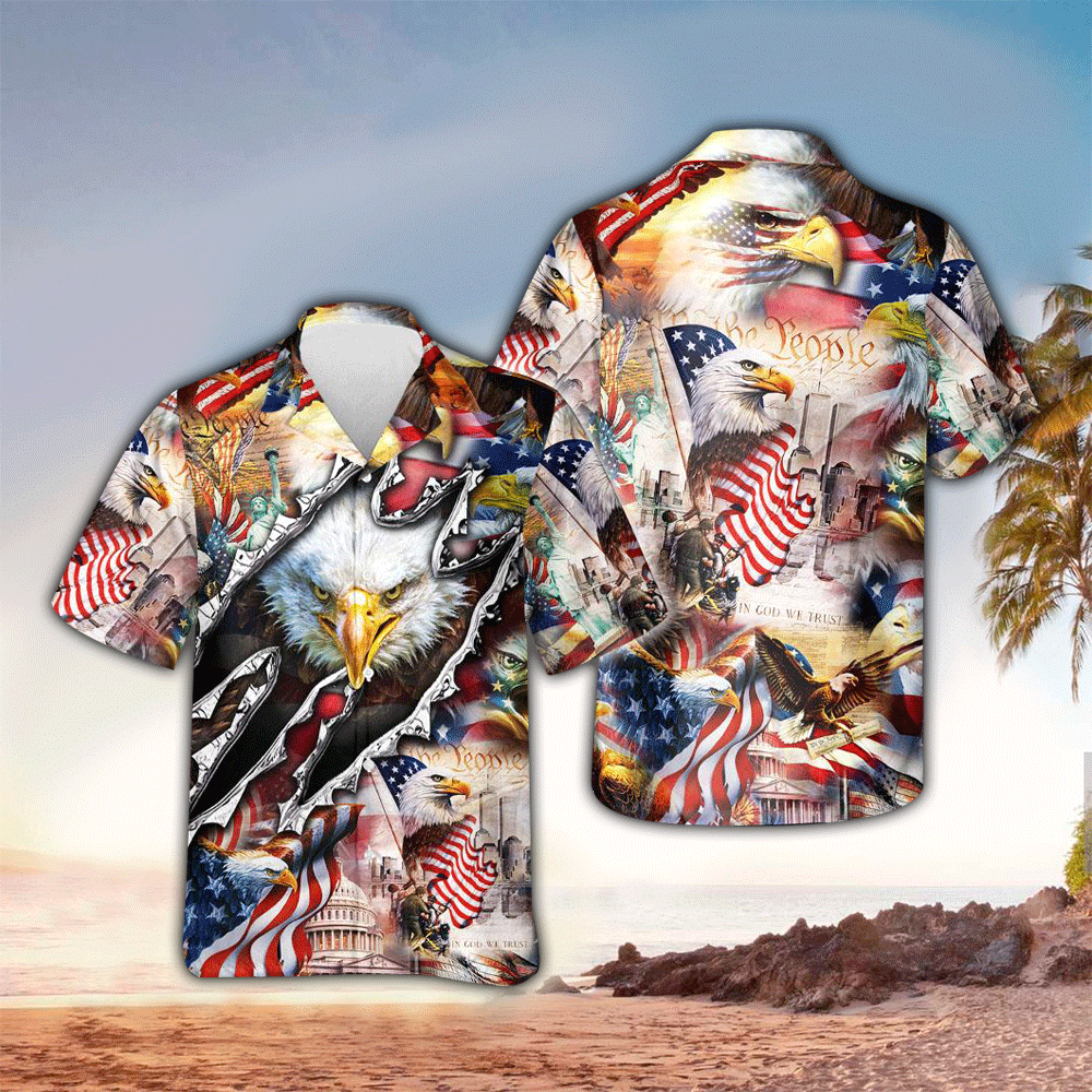 Patriotic Eagle Hawaii Shirt Aloha Ha20912