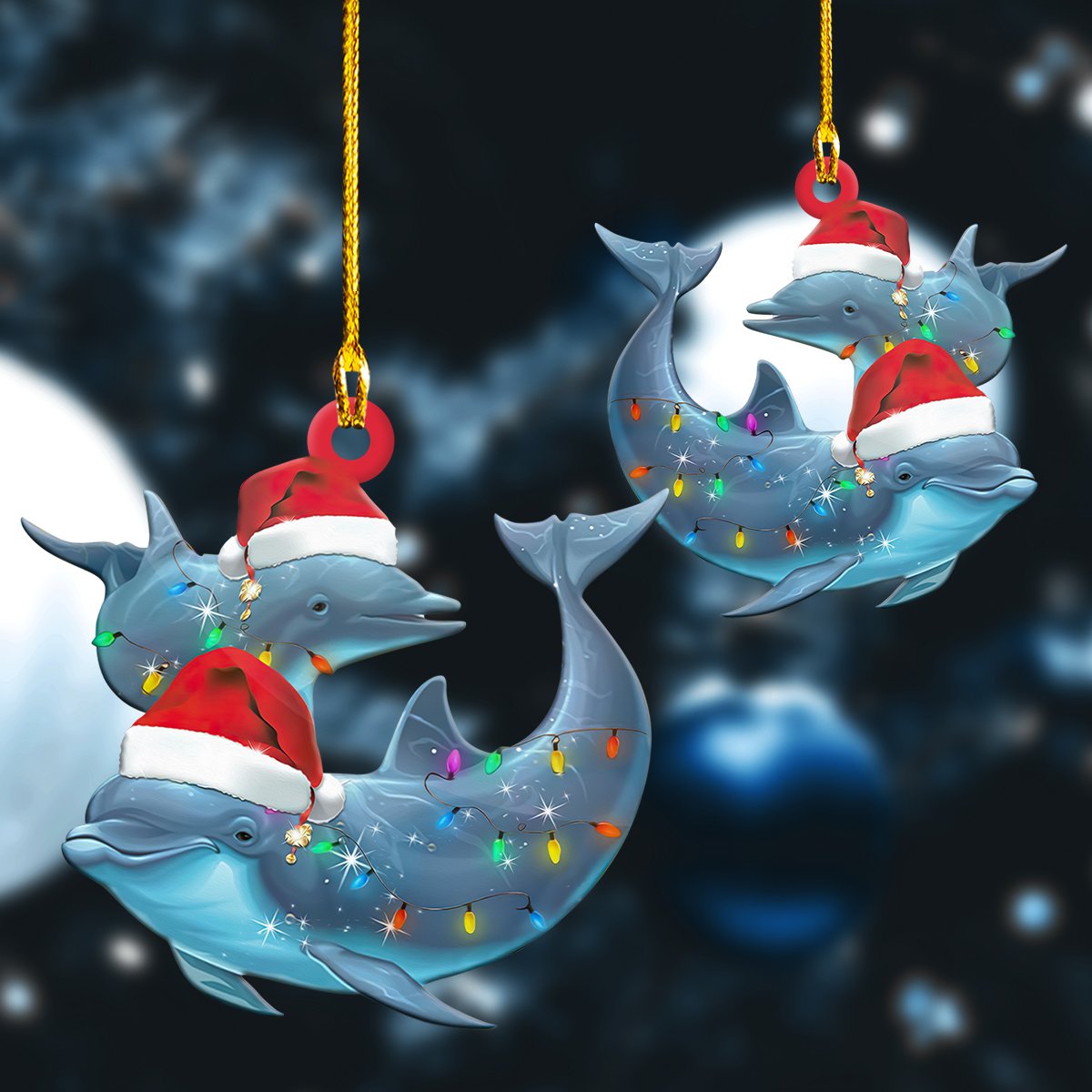 Custom Shaped Ornament – Dolphin 044 – Dat93 Car Ornament