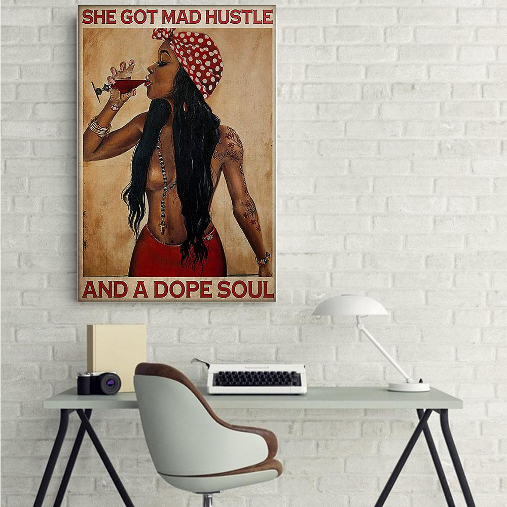 South Africa Canvas Prints Trendy Afro Art Print Poster Art Prints Black Girl Fashion African Man Glamorous Digital Prints