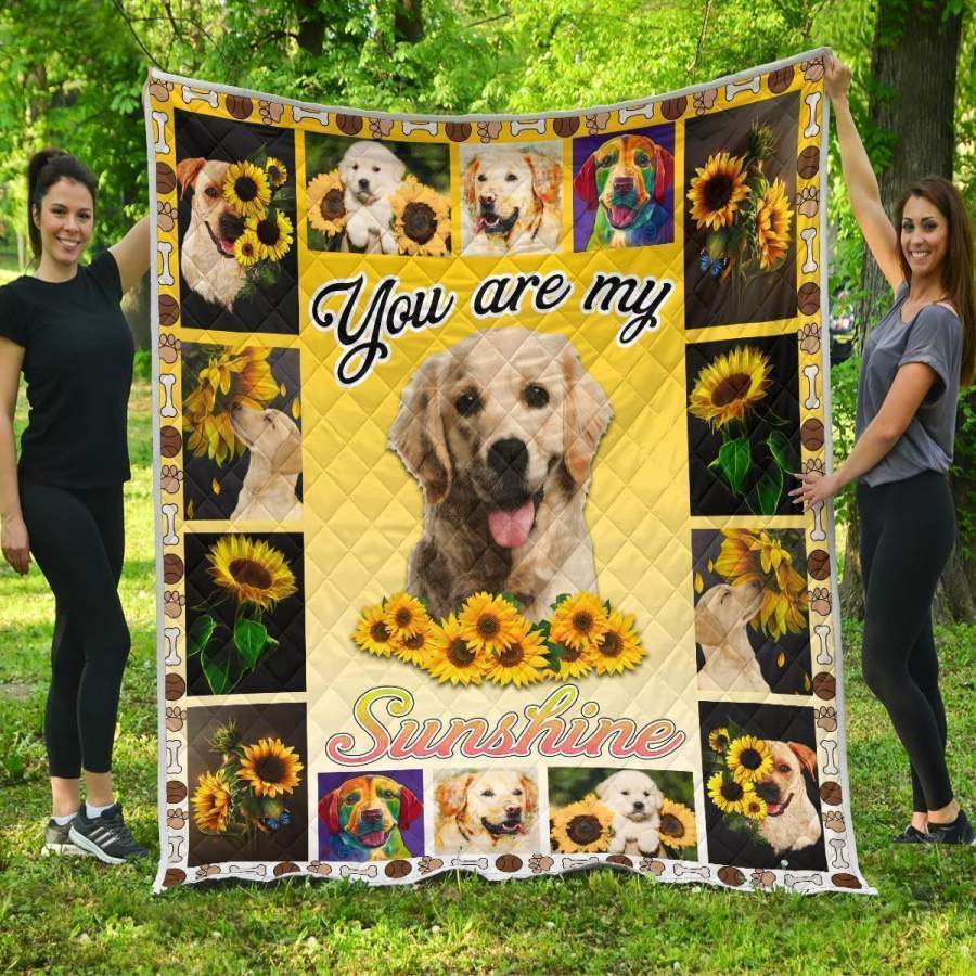 You Are My Sunshine Labrador Quilt Blanket Dog Lover AA10