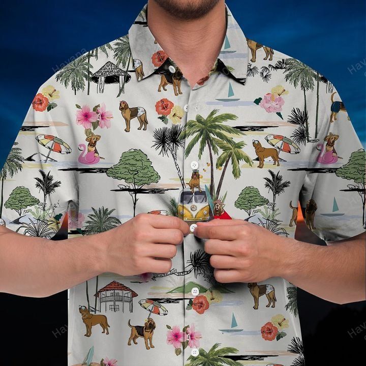 BloodHound Hawaiian Shirt Hawaii Beach Retro