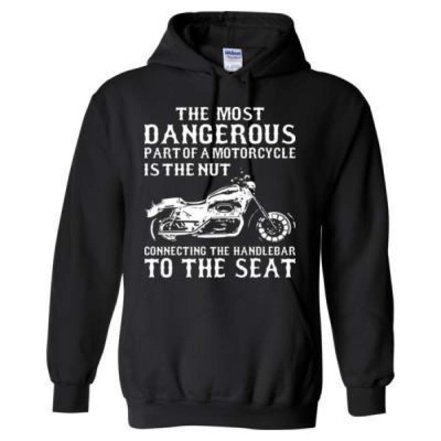 AGR The Most Dangerous Part Of A Motorcycle Is The Nut Connecting The Handlebar To The Seat – Heavy Blend™ Hooded Sweatshirt