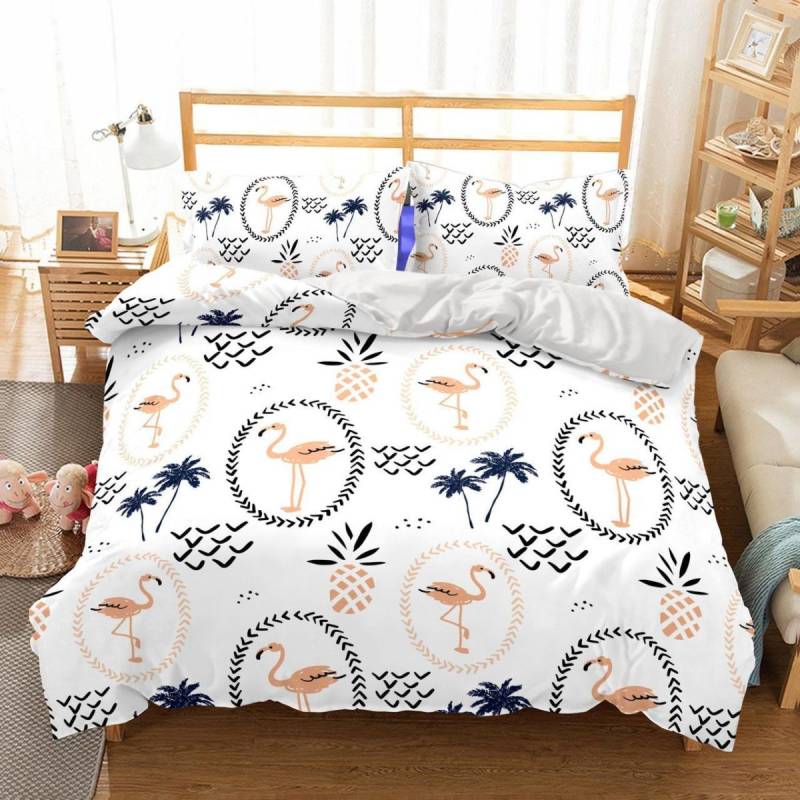 3D Animal Flamingo Bedding Sets Duvet Cover Bed Quilt Christmas Bedding