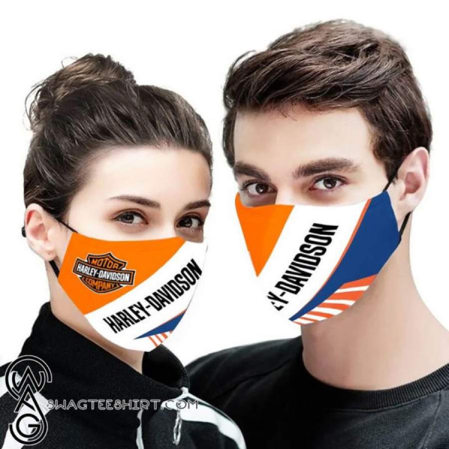 Motorcycles harley-davidson logo all over printed face mask