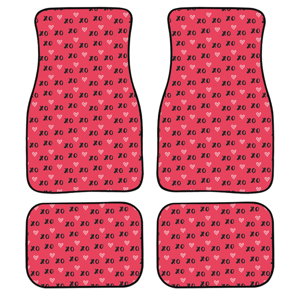 Valentine’S Day Xoxo Pattern Print Front And Back Car Floor Mats, Front Car Mat