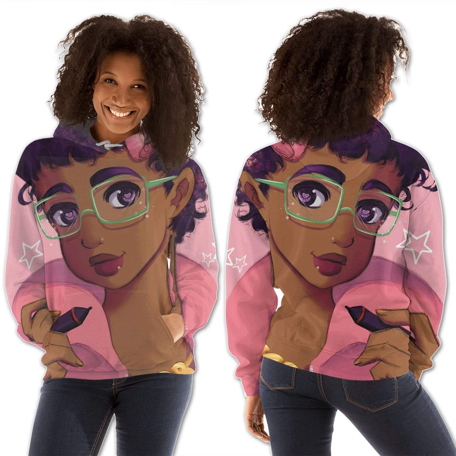 African American Hoodies Cute Afro American Woman African Print Styles