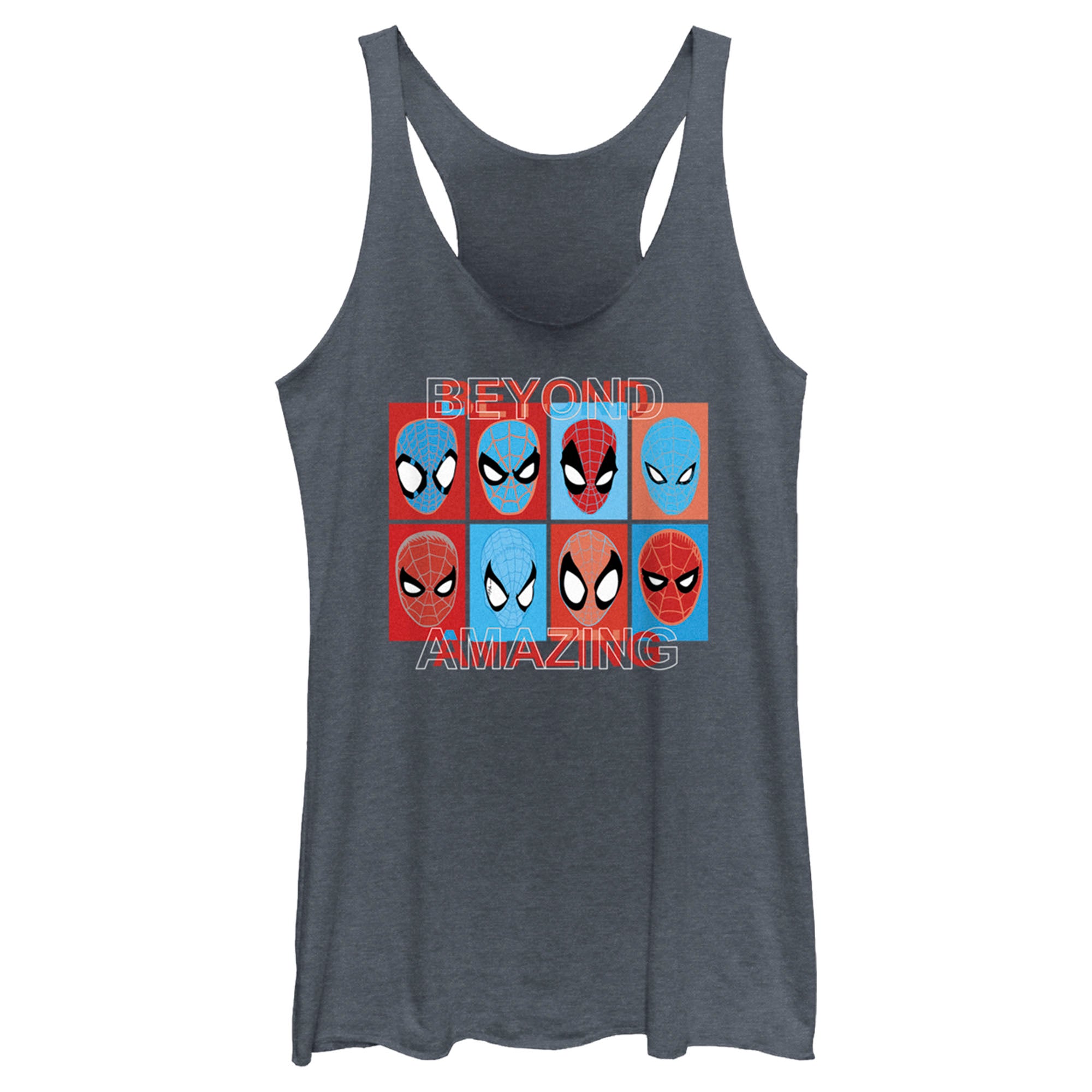 Women’S Spider-Man: Beyond Amazing Mask Squares Racerback Tank Top