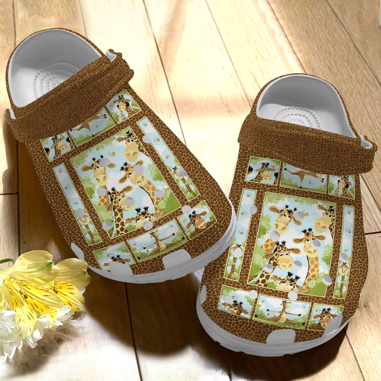 Giraffe Personalize Clog, Custom Name, Text, Fashion Style For Women, Men, Kid, Print 3D Giraffe Family