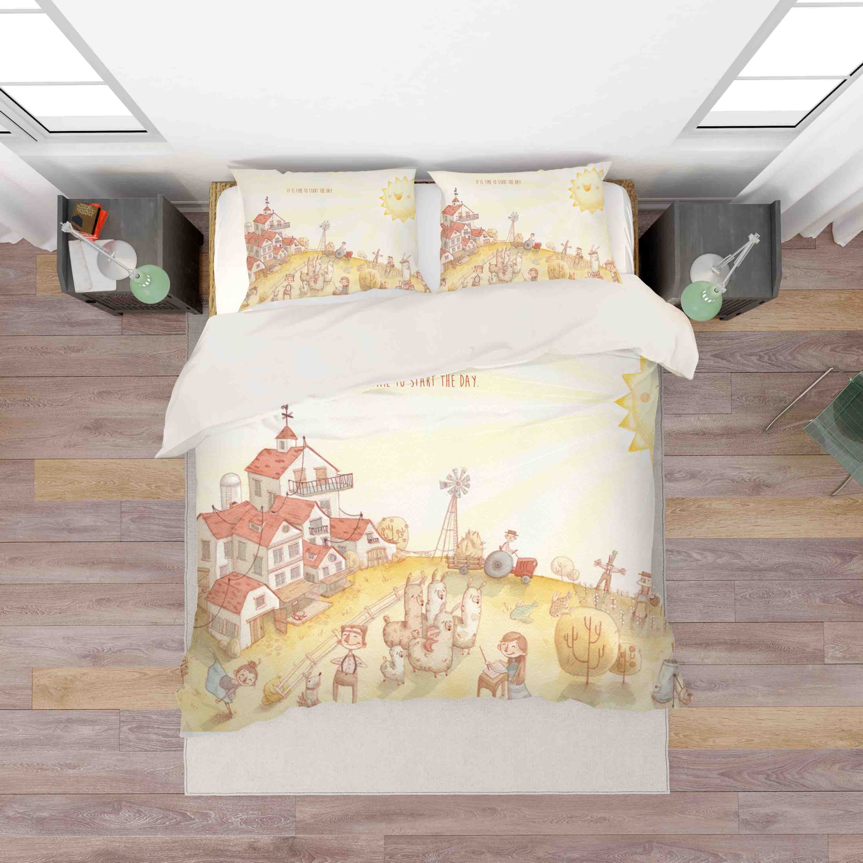 3D Cartoon House Animal Farm Quilt Cover Set Bedding Set Duvet Cover Pillowcases Sf040