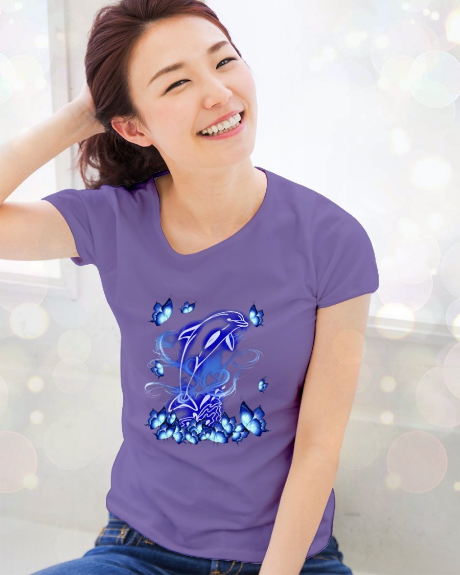 Higozy™ Dolphin Blue Butterfly Classic T-Shirt