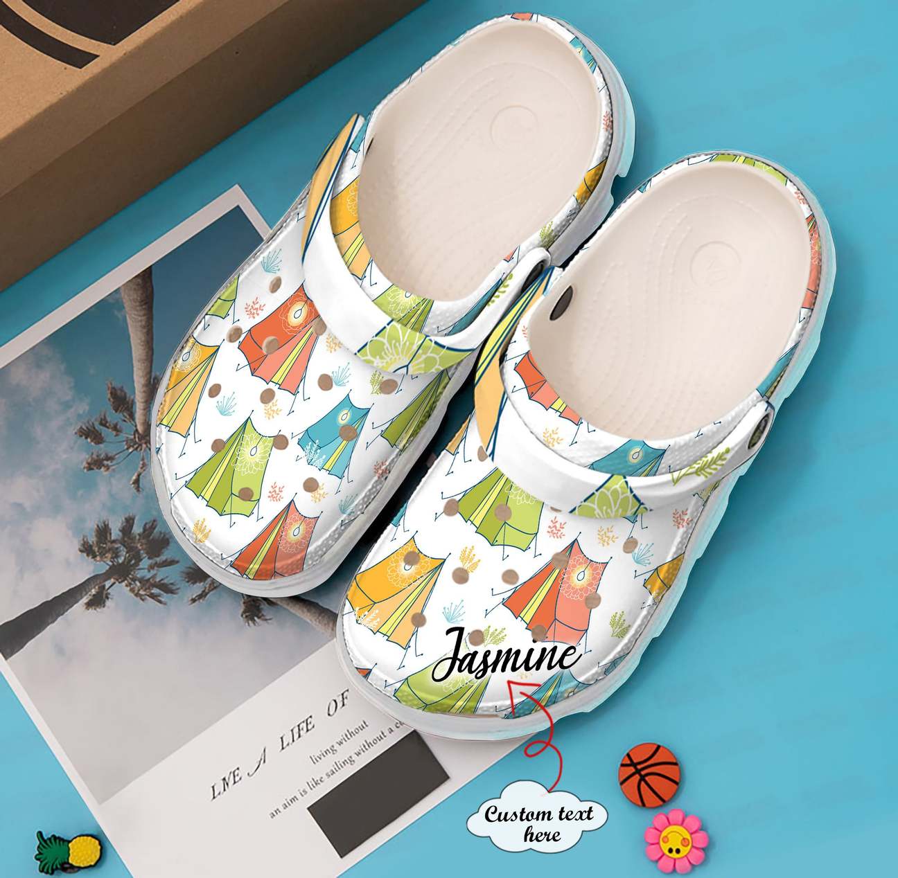 Camping Personalized Clog, Custom Name, Text, Color, Number Fashion Style For Women, Men, Kid, Print 3D Camping Tent Pattern