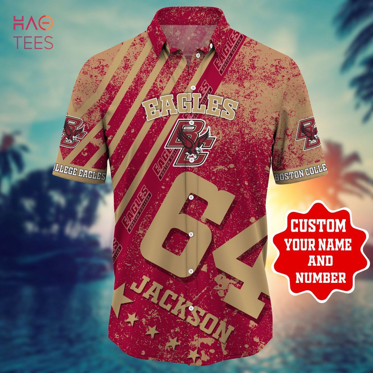 NCCA Boston College Eagles Custom Name Number Trending Hawaiian Shirt