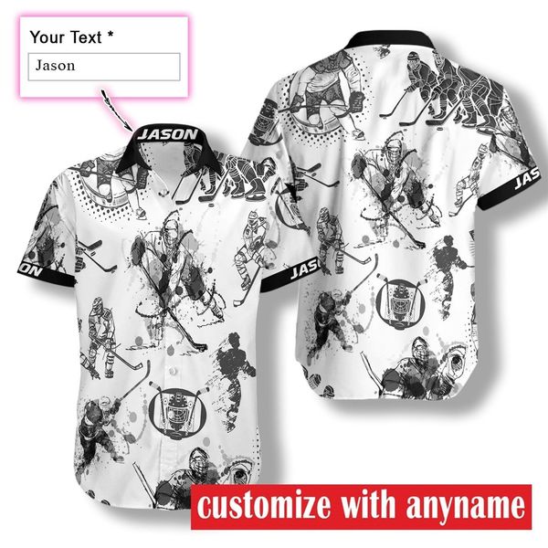 Hockey Lover Custom Name Hawaii Shirt For Men Women Ha74218