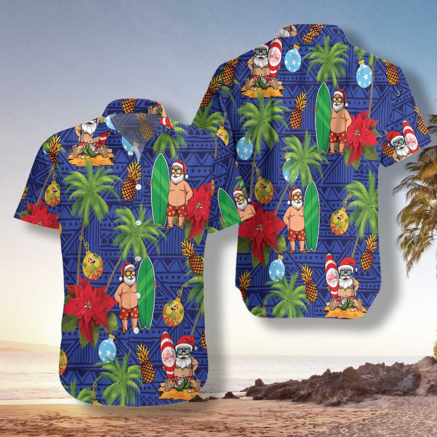 Merry Christmas Santa Claus Surfboard Summer Hawaii Shirt Saleoff 061121 Ha14203