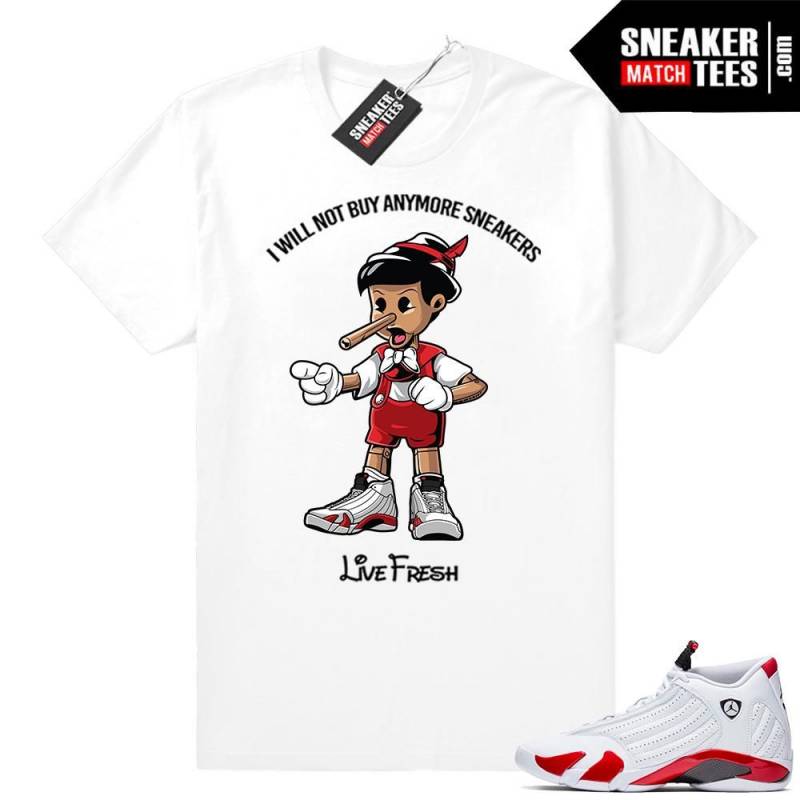 Candy Cane 14s | Sneakerhead Pinocchio | White Shirt