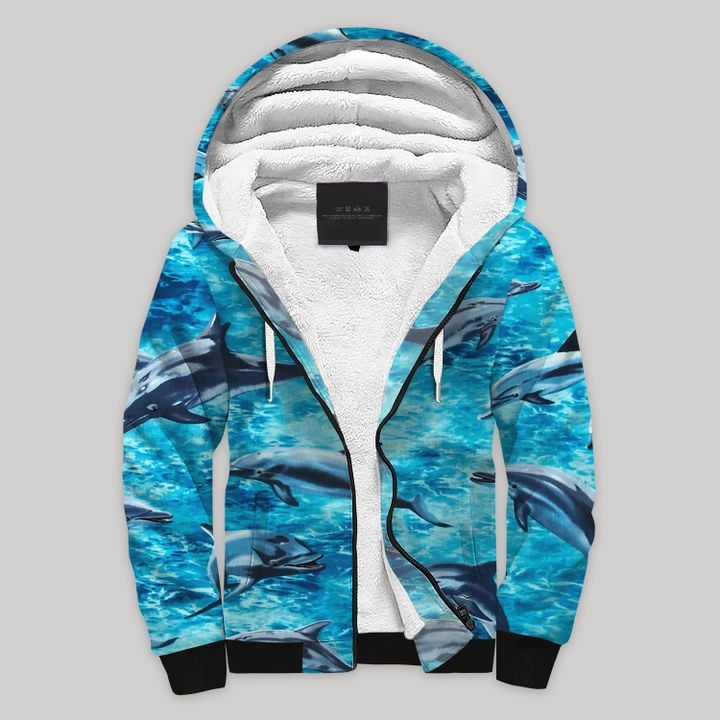 Dolphin Blanket Fleece Zip Hoodie All Over Print | Fz1016