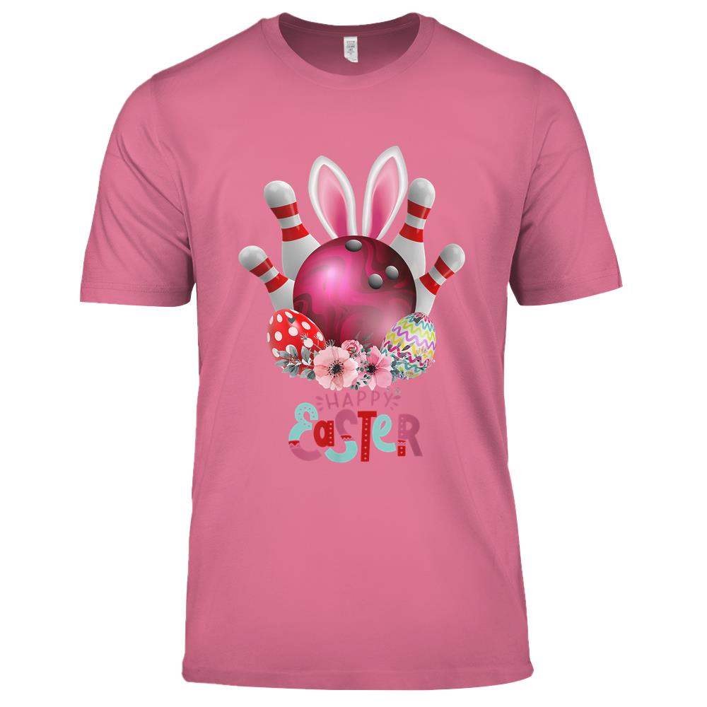 Bowling Happy Easter Day Bunny Eggs Gift Premium T Shirts