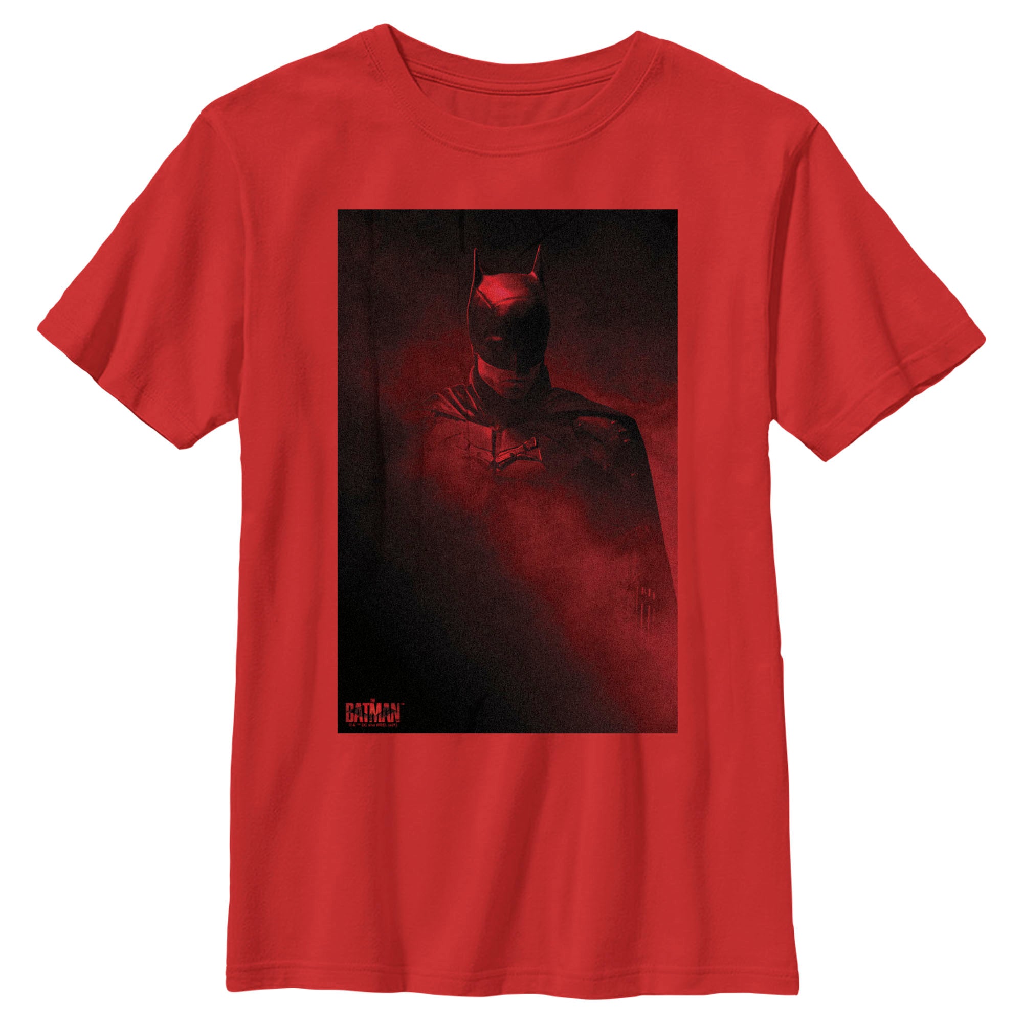 Boy’S The Batman Red Shadow Poster T-Shirt