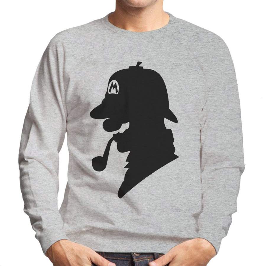 Super Mario Holmes Sherlock Silhouette Men’s Sweatshirt