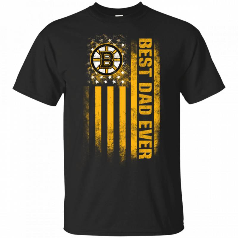 Boston Bruins Best Dad Ever USA Distressed Flag Shirts