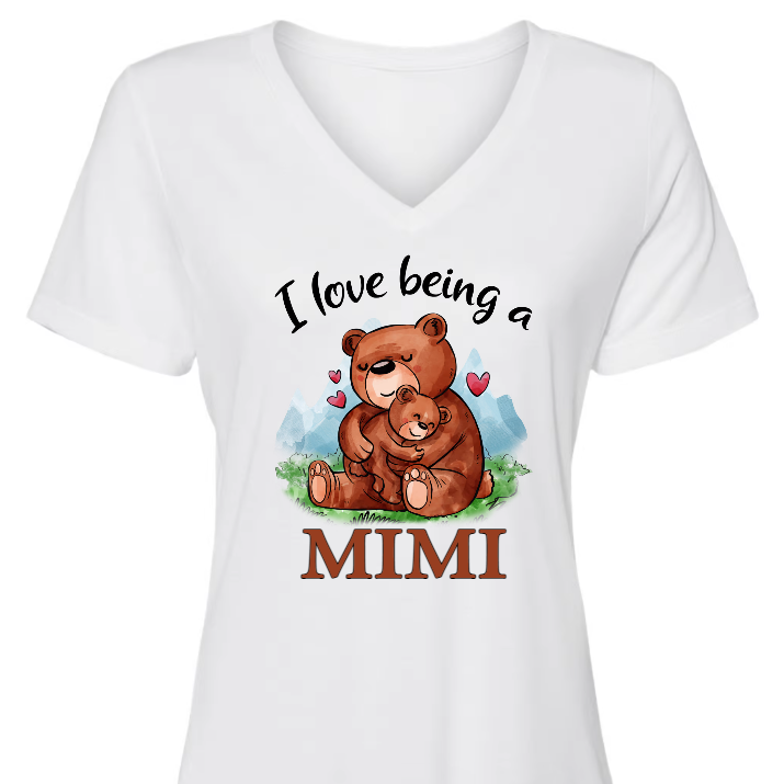 Personalized I Love Being A Grandma With Any Animal Cute V-Neck