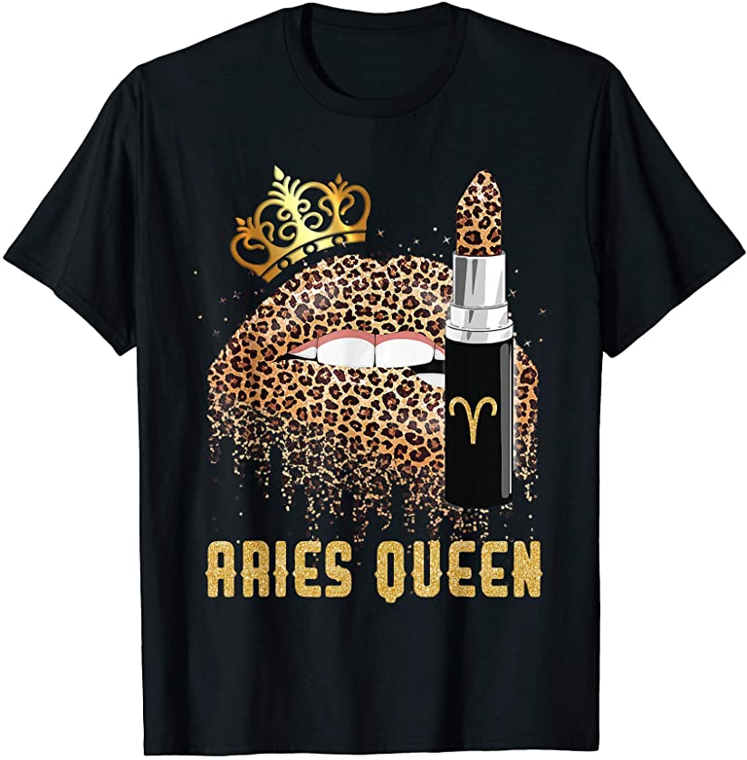 Aries Queen Leopard Lips Shirt Aries T-Shirt